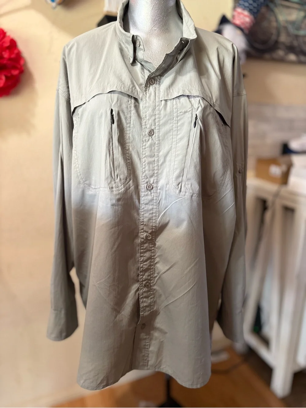 Cabela's Men's Light Gray Outdoor Shirt Jacket